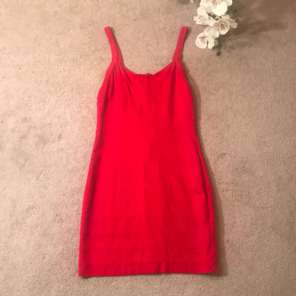 Red spaghetti strap dress